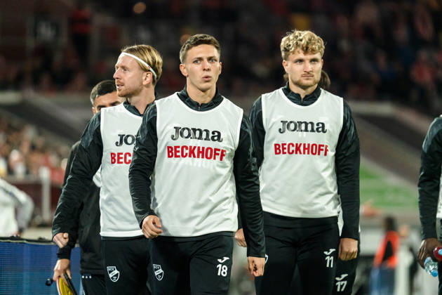 Germany 3rd Division 2026–2027 Fortuna Düsseldorf vs. SC Verl Matchday 8, October 12, 2026, Merkur Spiel Arena, North Rhine-Westphalia Fabian Wessig (SC Verl), 18; Moritz Kaube (SC Verl), 11 Copyright: xCelinaxLeiersx