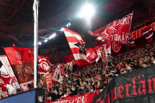 Germany 3rd Division 2026–2027: Fortuna Düsseldorf vs. SC Verl, Matchday 8, October 12, 2026, Merkur Spiel Arena, North Rhine-Westphalia, Fans, Spectators, Atmosphere, Scarf Copyright: xCelinaxLeiersx