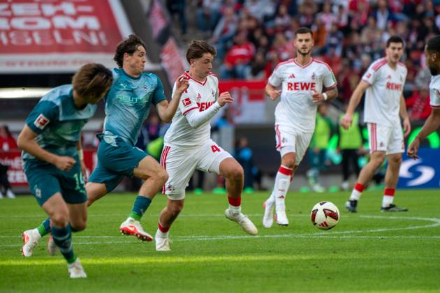 Mikey Moore, Midfielder, 1 FC Cologne 47 , , 1 FC Cologne vs. Borussia Mönchengladbach, Soccer, Bundesliga 1, Matchday 5, October 11, 2026. DFB and DFL regulations prohibit any use of photographs as image sequences and or quasi-video. Cologne, North Rhine-Westphalia, Germany Copyright: xkolbert-press MartinxWdziecznyx
