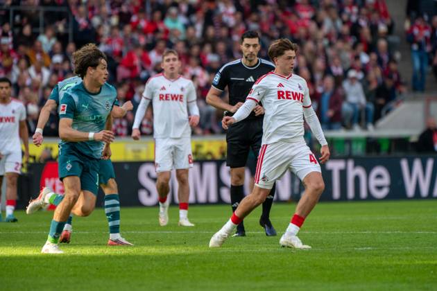 Mikey Moore, Midfielder, 1 FC Cologne 47 , , 1 FC Cologne vs. Borussia Mönchengladbach, Soccer, Bundesliga 1, Matchday 5, October 11, 2026. DFB and DFL regulations prohibit any use of photographs as image sequences and or quasi-video. Cologne, North Rhine-Westphalia, Germany Copyright: xkolbert-press MartinxWdziecznyx