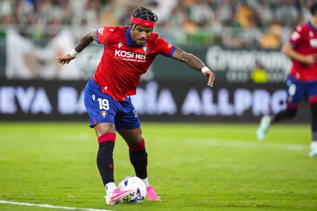 October 11, 2026, Sevilla, Sevilla, Spain: Valentin Rosier of CA Osasuna in action during the Spanish league, LaLiga EA Sports, football match played between Real Betis and CA Osasuna at La Cartuja stadium on October 11, 2026, in Sevilla, Spain. Real Betis V CA Osasuna - LaLiga EA Sports - ZUMAa181 20261011_zaa_a181_325 Copyright: xJoaquinxCorcherox