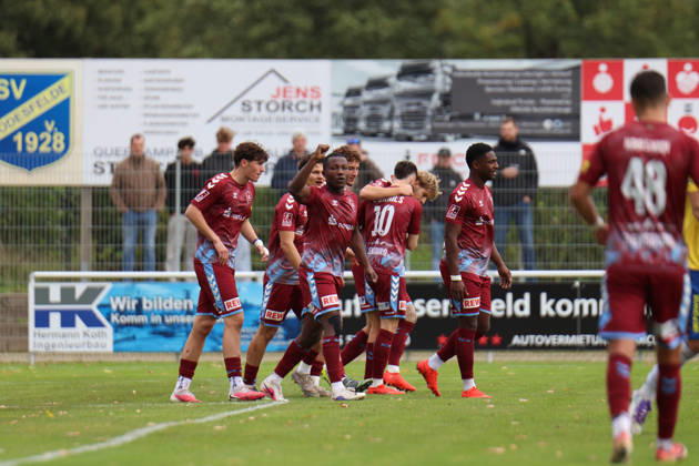 Soccer I Men s I 2026–2027 Season I Regionalliga Nord I Matchday 13 I SV Todesfelde vs. SC Weiche Flensburg I October 11, 2026 Ibrahim Bashiru Ali 26, SC Weiche Flensburg 08 with a fist in the air Todesfelde Joda Sportpark Schleswig-Holstein Germany Copyright: xLobeca FabianxLamprechtx