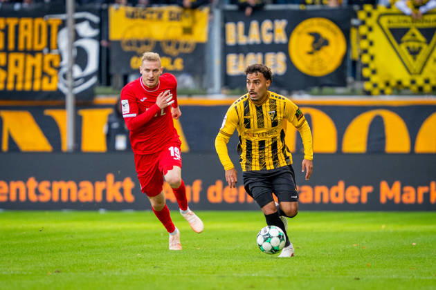Mehdi Loune, Alemannia Aachen, 10, and Meiko Sponsel, FC Viktoria Cologne, 19; TSV Alemannia Aachen vs. FC Viktoria Cologne, soccer, 3rd Division, Matchday 8, 2026–2027 season, October 11, 2026 DFB regulations prohibit any use of photographs as image sequences and or quasi-video TSV Alemannia Aachen vs. FC Viktoria Cologne, soccer, 3rd Division, Matchday 8, 2026–2027 season, October 11, 2026, Aachen Copyright: xEibner-Pressefoto J.xDerondeaux EP_JDU