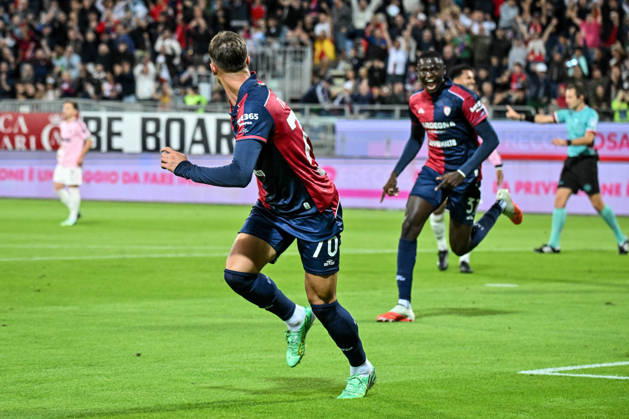 IPA89566277 - Daniel Maldini of Cagliari Calcio, Exultation, Joy, Celebration After Scoring a Goal, During the Cagliari Calcio vs. Juventus FC Italian Serie A Soccer Match in Cagliari, Italy, October 11, 2026  Copyright: xLuigixCanu IPAxSportx xx IPA89566277