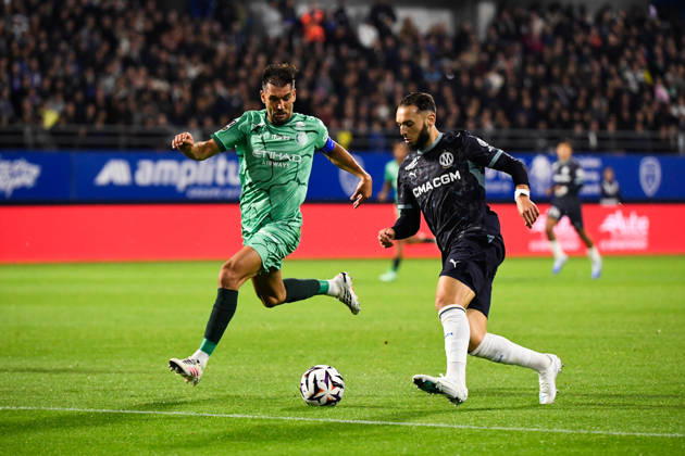 ESTAC Troyes v Olympique de Marseille - Ligue 1 McDonald s 2026 2027 Adrien-Mehdi MONFRAY of Troyes and Amine GOUIRI of Marseille during Ligue 1 McDonald s match between Troyes and Marseille at Stade de l Aube on October 11, 2026 in Troyes, France. Troyes France  Copyright: xEwenxGavetx 776573381