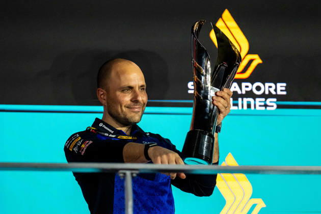 F1 - SINGAPORE GRAND PRIX 2026 LAMBIASE Gianpiero, Head of Race Engineering at Red Bull Racing, portrait, podium during the 2026 Formula 1 Singapore Grand Prix, 17th round of the 2026 Formula One World Championship, WM, Weltmeisterschaft from October 9 to 11, 2026 on the Marina Bay Street Circuit, in Singapore, Singapore - SingaporeSingapore  Copyright: xALBERTOxVIMERCATIx