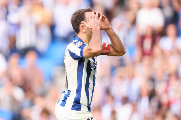 October 11, 2026, San Sebastian, Guipuzcoa, Spain: Mikel Oyarzabal of Real Sociedad reacts during the LaLiga EA Sports match between Real Sociedad and RC Deportivo de A Coruna at Anoeta on October 11, 2026, in San Sebastian, Spain. Real Sociedad V RC Deportivo De La Coruna - La Liga EA Sports - ZUMAa181 20261011_zaa_a181_351 Copyright: xRicardoxLarreinax