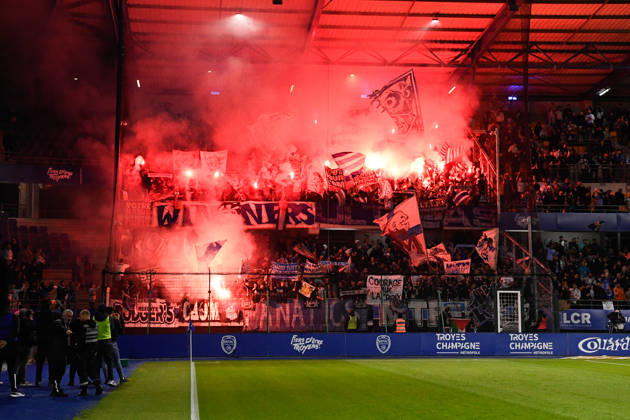 ESTAC Troyes v Olympique de Marseille - Ligue 1 McDonald s 2026 2027 Fans of Troyes during Ligue 1 McDonald s match between Troyes and Marseille at Stade de l Aube on October 11, 2026 in Troyes, France. Troyes France  Copyright: xEwenxGavetx 776573381