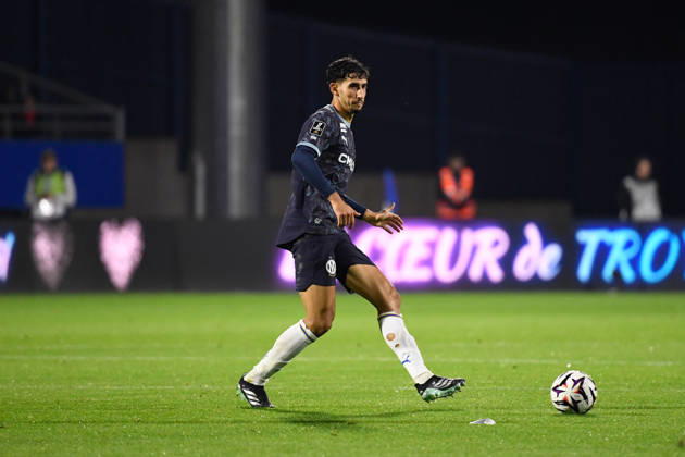 ESTAC Troyes v Olympique de Marseille - Ligue 1 McDonald s 2026 2027 Jeffrey DE LANGE of Marseille during Ligue 1 McDonald s match between Troyes and Marseille at Stade de l Aube on October 11, 2026 in Troyes, France. Troyes France  Copyright: xEwenxGavetx 776573381