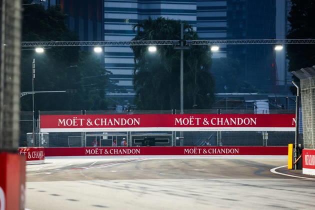 F1 - SINGAPORE GRAND PRIX 2026 Moet & Chandon branding sponsor during the 2026 Formula 1 Singapore Grand Prix, 17th round of the 2026 Formula One World Championship, WM, Weltmeisterschaft from October 9 to 11, 2026 on the Marina Bay Street Circuit, in Singapore, Singapore - SingaporeSingapore  Copyright: xFLORENTxGOODENx