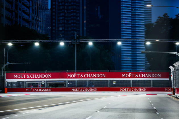 F1 - SINGAPORE GRAND PRIX 2026 Moet & Chandon branding sponsor during the 2026 Formula 1 Singapore Grand Prix, 17th round of the 2026 Formula One World Championship, WM, Weltmeisterschaft from October 9 to 11, 2026 on the Marina Bay Street Circuit, in Singapore, Singapore - SingaporeSingapore  Copyright: xFLORENTxGOODENx