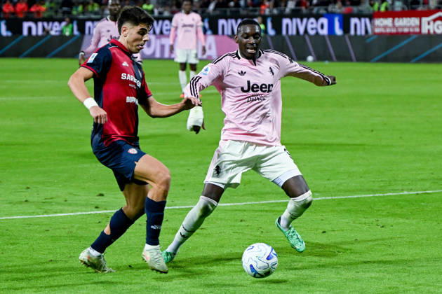 Juventus s Randal Kolo Muani in action during the Serie A soccer match between Cagliari Calcio and Juventus at the Unipol Domus in Cagliari, Sardinia - Sunday 11th october 2026. - Soccer  Copyright: xGianlucaxZuddas LaPressex