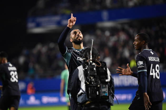 ESTAC Troyes v Olympique de Marseille - Ligue 1 McDonald s 2026 2027 Himad ABDELLI of Marseille celebrate after scores during Ligue 1 McDonald s match between Troyes and Marseille at Stade de l Aube on October 11, 2026 in Troyes, France. Troyes France Copyright: xEwenxGavetx 776573381
