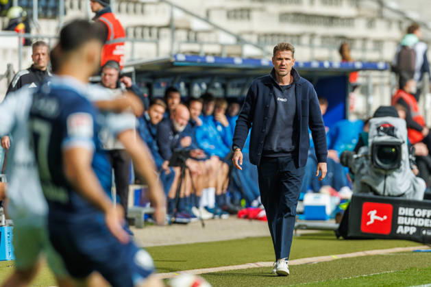 DSC Arminia Bielefeld coach Oliver Kirch watches during the 2. Bundesliga match between VfL Bochum and Arminia Bielefeld, Ruhrstadion on October 11, 2026, in Bochum, Germany. Photo by Mario Hommes, DeFodi Images. Coach Oliver Kirch of DSC Arminia Bielefeld looks on during the 2nd Bundesliga match between VfL Bochum and Arminia Bielefeld at Vonovia Ruhrstadion on October 11, 2026 in Bochum, Germany. Photo by Mario Hommes, DeFodi Images. DFB and DFL regulations prohibit any use of photographs as image sequences and or quasi-video. Photo by Mario Hommes, DeFodi Images