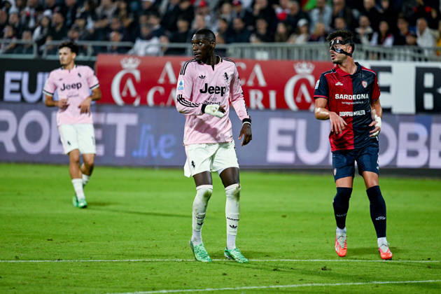 Juventus s Randal Kolo Muani in action during the Serie A soccer match between Cagliari Calcio and Juventus at the Unipol Domus in Cagliari, Sardinia - Sunday 11th october 2026. - Soccer Copyright: xGianlucaxZuddas LaPressex