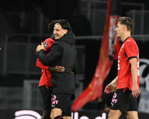 FOOTBALL : Stade Rennais vs Auxerre - Ligue 1 - Journà e 6 - 11 10 2026 Joie d™Està ban Lepaul (Stade Rennais FC) à la fin de la rencontre RennesFrance Copyright: xEmilienxJousselinx