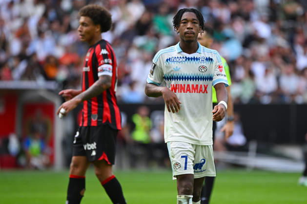 FOOTBALL : OGC Nice VS RC Strasbourg Alsace - Ligue 1 McDonald s - 11 10 2026 Samuel Amo-Ameyaw (RCSA) - Ligue 1 McDonald™s match between OGC Nice and Racing Club de Strasbourg Alsace on October 11, 2026 at the Allianz Riviera Stadium in Nice. NiceFrance  Copyright: xWilliamxCannarellax