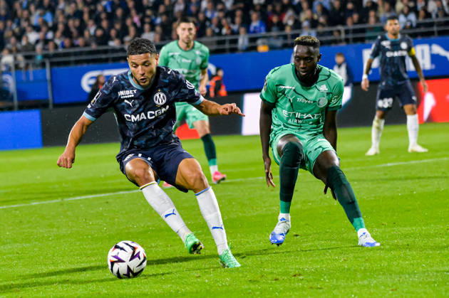 FOOTBALL : ESTAC Troyes vs Olympique de Marseille - Ligue 1 - JournÃ e 6 - 11 10 2026 Amine Harit (OM) Mouhamed Diop (ESTAC Troyes) TroyesFrance  Copyright: xBaptistexAutissierx