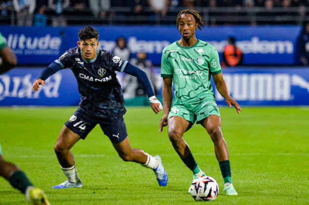 FOOTBALL : ESTAC Troyes vs Olympique de Marseille - Ligue 1 - JournÃ e 6 - 11 10 2026 Kandet Diawara (ESTAC Troyes) Kelyann Bezahaf (OM) TroyesFrance  Copyright: xBaptistexAutissierx