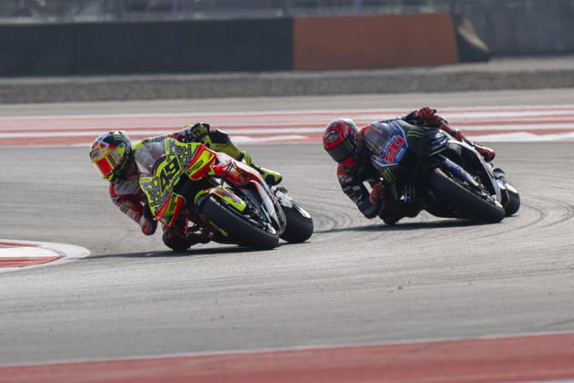 MOTO - MOTO GP - GRAND PRIX OF INDONESIA 2026 49 DI GIANNANTONIO Fabio (ita), Pertamina Enduro VR46 Racing Team, Ducati Desmosedici GP26, action with 20 QUARTARARO Fabio (fra), Monster Energy Yamaha MotoGP Team, Yamaha YZR-M1 during the 2026 MotoGP Pertamina Grand Prix of Indonesia on the Mandalika circuit from October 9 to 11, at West Nusa Tenggara, Indonesia - West Nusa TenggaraIndonesia Copyright: xGIGIxSOLDANOx