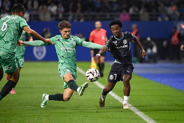 ESTAC Troyes v Olympique de Marseille - Ligue 1 McDonald s 2026 2027 Angel GOMES of Marseille and Lucas MARONNIER of Troyes during Ligue 1 McDonald s match between Troyes and Marseille at Stade de l Aube on October 11, 2026 in Troyes, France. Troyes France  Copyright: xEwenxGavetx 776573381