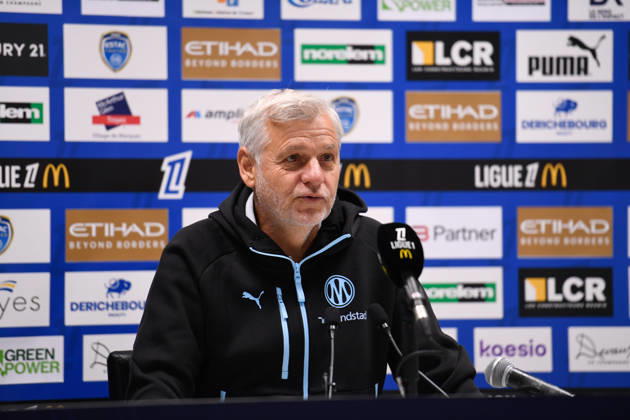 ESTAC Troyes v Olympique de Marseille - Ligue 1 McDonald s 2026 2027 Bruno GENESIO Head Coach of Marseille during Ligue 1 McDonald s match between Troyes and Marseille at Stade de l Aube on October 11, 2026 in Troyes, France. Troyes France  Copyright: xEwenxGavetx 776573381