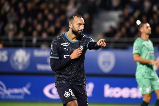ESTAC Troyes v Olympique de Marseille - Ligue 1 McDonald s 2026 2027 Himad ABDELLI of Marseille celebrate after scores during Ligue 1 McDonald s match between Troyes and Marseille at Stade de l Aube on October 11, 2026 in Troyes, France. Troyes France  Copyright: xEwenxGavetx 776573381