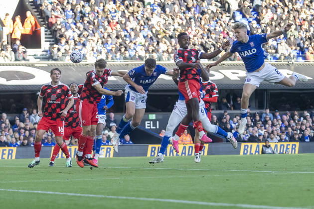 IPSWICH, ENGLAND - OCTOBER 10: Dara O Shea of Ipswich Town scores his team s second goal during the Premier League 2026 27 match between Ipswich Town and Fulham at Portman Road on October 10, 2026 in Ipswich, England. Copyright: xMBxMediax