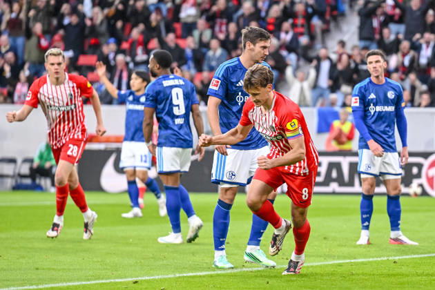 Maximilian Eggestein of SC Freiburg celebrates after scoring his team s first goal, making the score 1–0, during the Bundesliga match between Sport Club Freiburg and FC Schalke 04 at Europa-Park Stadium on October 11, 2026, in Freiburg im Breisgau, Germany. Photo by Harry Langer, DeFodi Images. Maximilian Eggestein of SC Freiburg celebrates after scoring his team’s first goal during the Bundesliga match between Sport Club Freiburg and FC Schalke 04 at Europa Park Stadion on October 11, 2026, in Freiburg im Breisgau, Germany. Photo by Harry Langer, DeFodi Images. DFB and DFL regulations prohibit any use of photographs as image sequences and or quasi-video. Photo by Harry Langer, DeFodi Images. DFB and DFL regulations prohibit any use of photographs as imSEQUENCES AND OR QUASI-VIDEO