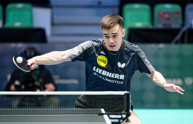 Kay Stumper of SV Muelhausen, Germany (photo ms1485) at the 2026 European Table Tennis Championships in Ljubljana LJUBLJANA, SLOVENIA, OCTOBER 12, 2026 Kay Stumper Post SV Muelhausen, Germany (photo ms1485) in action at the European Table Tennis Championships at Stozice Arena, Ljubljana, Slovenia. Photo by Manfred Schillings. Ljubljana, Stozice Arena, Lisbon, Slovenia