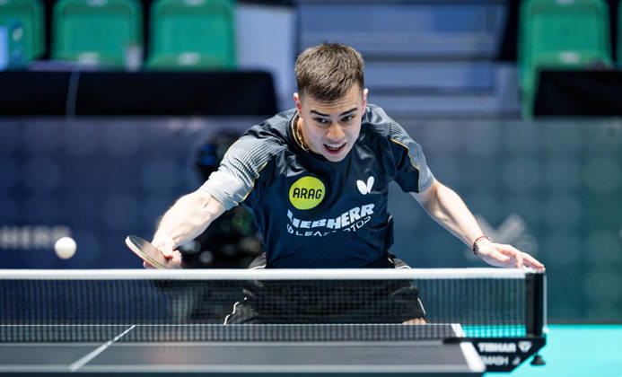 Kay Stumper of SV Muelhausen, Germany (photo ms1486) at the 2026 European Table Tennis Championships in Ljubljana LJUBLJANA, SLOVENIA, OCTOBER 12, 2026 Kay Stumper Post SV Muelhausen, Germany (photo ms1486) in action at the European Table Tennis Championships at Stozice Arena, Ljubljana, Slovenia. Photo by Manfred Schillings. Ljubljana, Stozice Arena, Lisbon, Slovenia