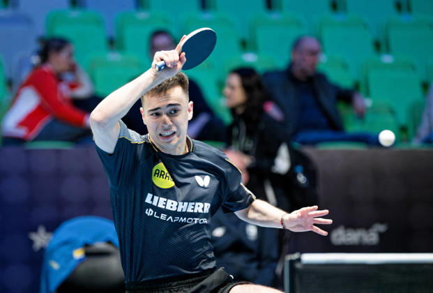 Kay Stumper of SV Muelhausen, Germany (photo ms1491) at the 2026 European Table Tennis Championships in Ljubljana LJUBLJANA, SLOVENIA, OCTOBER 12, 2026 Kay Stumper Post SV Muelhausen, Germany (photo ms1491) in action at the European Table Tennis Championships at Stozice Arena, Ljubljana, Slovenia. Photo by Manfred Schillings. Ljubljana, Stozice Arena, Lisbon, Slovenia