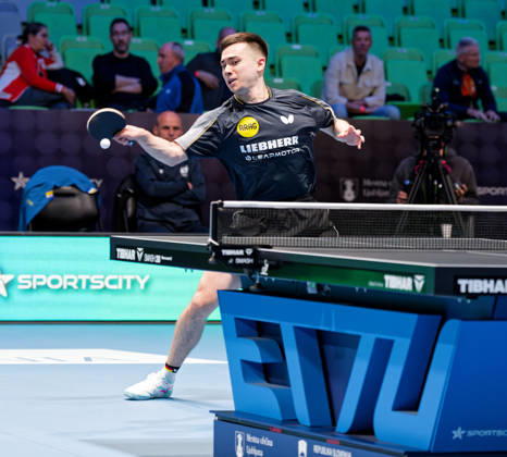 Kay Stumper of SV Muelhausen, Germany (photo ms1493) at the 2026 European Table Tennis Championships in Ljubljana LJUBLJANA, SLOVENIA, OCTOBER 12, 2026 Kay Stumper Post SV Muelhausen, Germany (photo ms1493) in action at the European Table Tennis Championships at Stozice Arena, Ljubljana, Slovenia. Photo by Manfred Schillings. Ljubljana, Stozice Arena, Lisbon, Slovenia