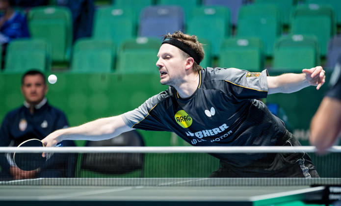 Ricardo Walther ASC Gruenwettersbach, Germany (photo ms1557) at the 2026 European Table Tennis Championships in Ljubljana LJUBLJANA, SLOVENIA, OCTOBER 12, 2026 Ricardo Walther of ASC Gruenwettersbach, Germany (photo ms1557) in action at the European Table Tennis Championships at Stozice Arena in Ljubljana, Slovenia. Photo by Manfred Schillings. Ljubljana, Stozice Arena, Lisbon, Slovenia