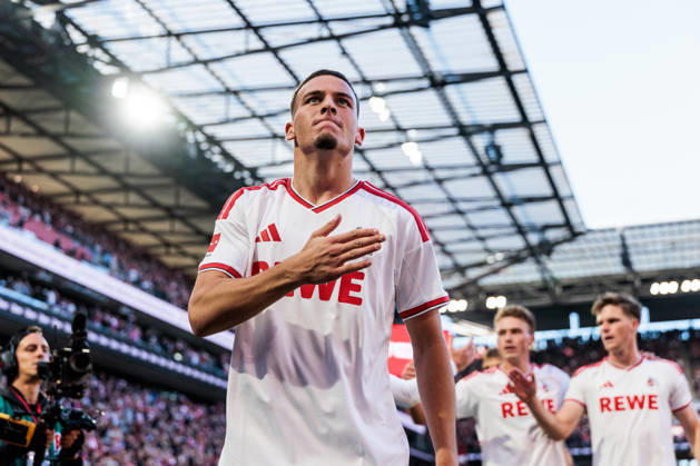 KOELN, GERMANY - OCTOBER 11: Said El Mala (1. FC Koeln, 10) celebrates scoring the 2:1 goal during the Bundesliga match between 1. FC Koeln vs. Borussia Moenchengladbach at Rheinenergie-Stadion on matchday 5 of the 1. Bundesliga on October 11, 2026 in Koeln, Germany. DFL REGULATIONS PROHIBIT ANY USE OF PHOTOGRAPHS AS IMAGE SEQUENCES AND OR QUASI-VIDEO. North Rhine Westphalia Germany Copyright: xSteffiexWunderlx
