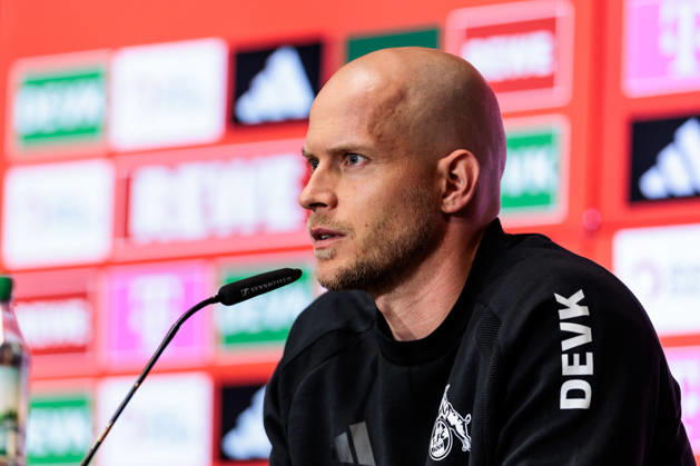 KOELN, GERMANY - OCTOBER 11: Rene Wagner (Head Coach 1. FC Koeln) during the post game press conference, PK, Pressekonferenz o the Bundesliga match between 1. FC Koeln vs. Borussia Moenchengladbach at Rheinenergie-Stadion on matchday 5 of the 1. Bundesliga on October 11, 2026 in Koeln, Germany. DFL REGULATIONS PROHIBIT ANY USE OF PHOTOGRAPHS AS IMAGE SEQUENCES AND OR QUASI-VIDEO. North Rhine Westphalia Germany Copyright: xSteffiexWunderlx