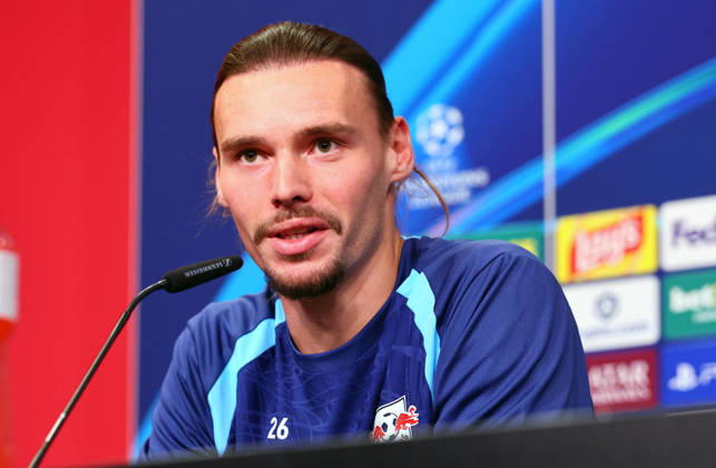 RB Leipzig Champions League Press Conference, Leipzig, October 12, 2026, RB Academy, UEFA Champions League, RB Leipzig press conference on the day before the RB Leipzig vs. PSV Eindhoven match, Pictured: Goalkeeper Maarten Vandevoordt, 26, RB Leipzig, Picture Point