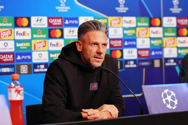 RB Leipzig Champions League Press Conference, Leipzig, October 12, 2026, RB Academy, UEFA Champions League, RB Leipzig press conference on the day before the RB Leipzig vs. PSV Eindhoven match. Pictured: Coach Martin Demichelis, RB Leipzig, Picture Point