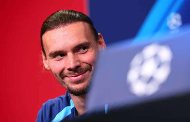 RB Leipzig Champions League Press Conference, Leipzig, October 12, 2026, RB Academy, UEFA Champions League, RB Leipzig press conference on the day before the RB Leipzig vs. PSV Eindhoven match, Pictured: Goalkeeper Maarten Vandevoordt, 26, RB Leipzig, Picture Point