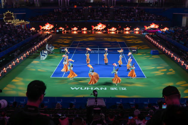 (261012) -- WUHAN, Oct. 12, 2026 -- Dancers perform during the opening ceremony of the 2026 Wuhan Open tennis tournament in Wuhan, capital of central China s Hubei Province, Oct. 12, 2026. ) (SP)CHINA-WUHAN-TENNIS-WUHAN OPEN-OPENING CEREMONY (CN) DuxZixuan 