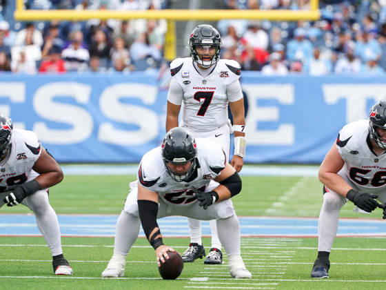 Oct 11, 2026; Nashville, TN, USA; Houston Texans quarterback C.J. Stroud (7) gets set for the next play during the NFL, American Football Herren, USA regular season game between the Houston Texans and Tennessee Titans at Nissan Stadium. Mandatory Credit: -Cal Media Nashville USA - ZUMAc04_ 20261011_zma_c04_295 Copyright: xStephenxFurstx