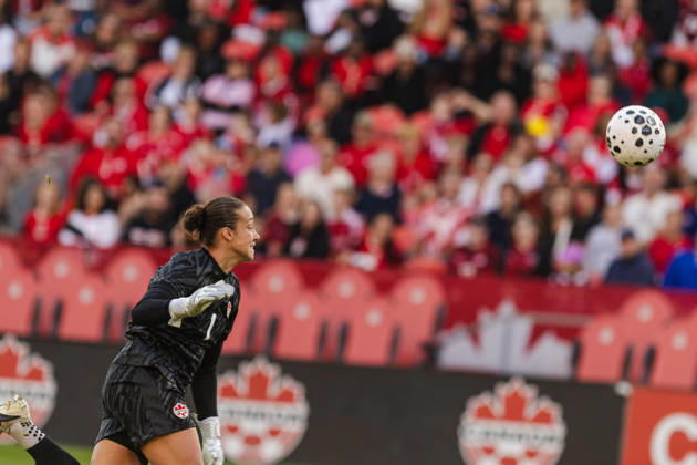 Olivia Holdt of Denmark scores their team s first goal during the Women’s International Friendly, Länderspiel, Nationalmannschaft match between Canada and Denmark on October 12th, 2026 in BMO Field, Toronto, Ontario, Canada Copyright: xCurtisxWongx xSPPx Sportspressphoto_SPR253862