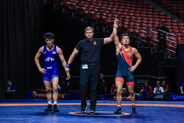 U23 World Championships, 60 kg Greco-Roman: Aibek Aitbekov (KAZ) def. Seima Tokuhara (JPN) Copyright: xAmirrezaxAliasgarix Kadir Caliskan United World Wr