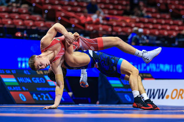 U23 World Championships, 67 kg Greco-Roman: Anri Khozrevanidze (GEO) def. Bende Olasz (HUN) Copyright: xAmirrezaxAliasgarix Kadir Caliskan United World Wr