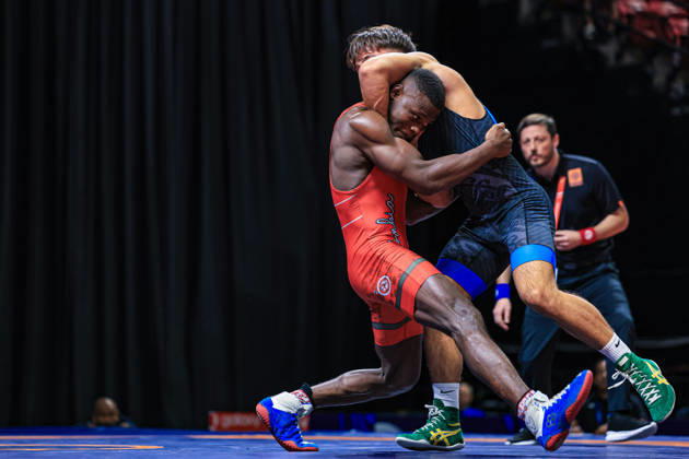 U23 World Championships, 72 kg, Greco-Roman: Nilson Sinisterra Angulo (COL) def. Bredi Slinkers (NZL) Copyright: xAmirrezaxAliasgarix Kadir Caliskan United World Wr