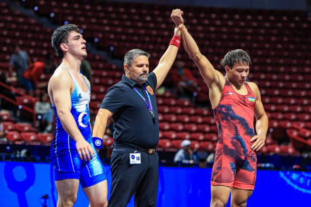 U23 World Championships, 82 kg, Greco-Roman: Azimjon Soatullaev (UZB) vs. Ismail Bereket (TUR) Copyright: xAmirrezaxAliasgarix Kadir Caliskan United World Wr