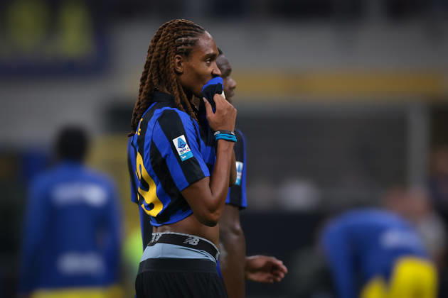 FC Internazionale v Parma Calcio 1913 - Serie A - Season 2026-2027 Milan, Italy, 10th October 2026. Djed Spence of FC Internazionale reacts following the FC Internazionale vs Parma Calcio 1913 Serie A match at Giuseppe Meazza, Milan. Picture credit should read: Jonathan Moscrop Milan Stadio Giuseppe Meazza Italy