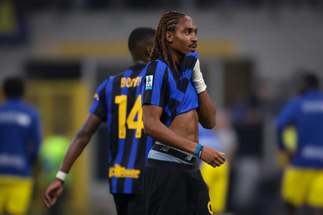 FC Internazionale v Parma Calcio 1913 - Serie A - Season 2026-2027 Milan, Italy, 10th October 2026. Djed Spence of FC Internazionale reacts following the FC Internazionale vs Parma Calcio 1913 Serie A match at Giuseppe Meazza, Milan. Picture credit should read: Jonathan Moscrop Milan Stadio Giuseppe Meazza Italy