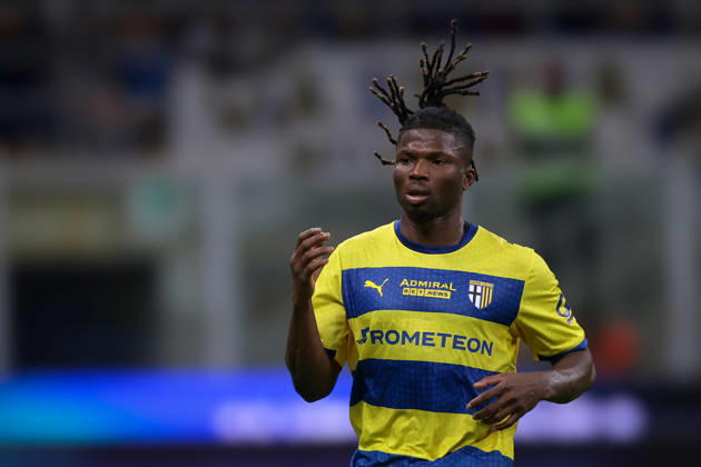 FC Internazionale v Parma Calcio 1913 - Serie A - Season 2026-2027 Milan, Italy, 10th October 2026. El Bilal Toure of Parma Calcio reacts during the FC Internazionale vs Parma Calcio 1913 Serie A match at Giuseppe Meazza, Milan. Picture credit should read: Jonathan Moscrop Milan Stadio Giuseppe Meazza Italy