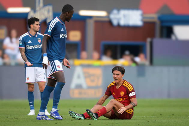 Como 1907 v AS Roma - Serie A - Season 2026-2027 Como, Italy, 11th October 2026. Paulo Dybala of AS Roma reacts following a clash with Trevoh Chalobah of Como 1907 during the Como 1907 vs AS Roma Serie A match at Stadio Giuseppe Sinigaglia, Como. Picture credit should read: Jonathan Moscrop Como Stadio Giuseppe Sinigaglia Italy